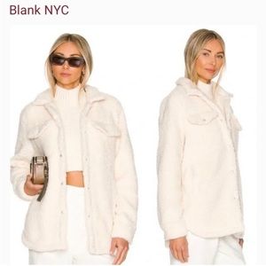 Blank NYC teddy Sherpa shacket in ivory